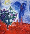 Marc Chagall Lovers over Sant-Paul